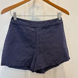 ASOS Navy High-Waist Cotton-Blend Shorts Size 4